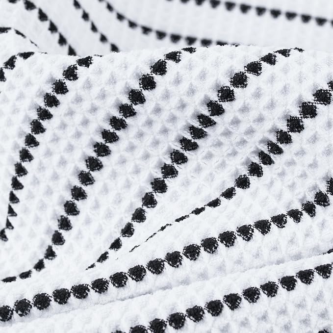 POLYTE 430 GSM Microfiber Oversize Quick Dry Lint Free Bath Towel, 60 x 30 in, 4 Pack (Waffle Weave)