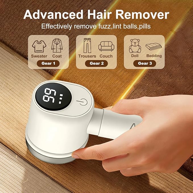 Fabric Shaver Pill Remover for Clothes Sofa Sweater Lint Shaver | Three-Speed Adjustable Features LED Display Gentle on All Fabrics Upgraded lint Shaver - Image 6