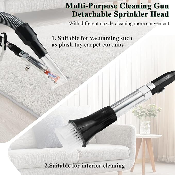 2IN1 Car Interior Detailing Air Blow Gun & vacunm Gun with Adjustable Air Flow Nozzle,Cleaning Gun Quickly Blasts Dirt and Dust from Surface Works with Air Compressor(Upgrade Rotate Tube)
