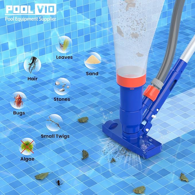 Poolvio Pool Cleaning Kit Bundle– Inground & Premium Above-Ground Combo Set