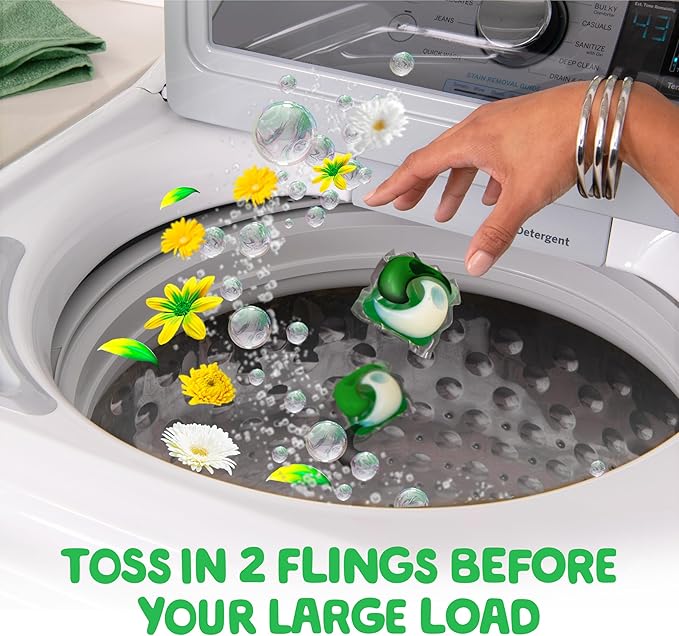 Gain Flings Laundry Detergent Pacs, Odor Defense, 112 Count, Original Scent, 3 in 1 HE Compatible Detergent Pacs with Oxi Boost and Febreeze