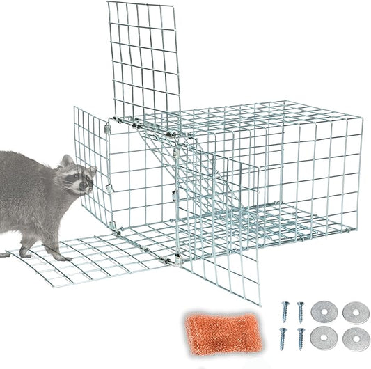 Animal One Way Exit Door - 6" Excluder Device for Raccoon, Squirrel, Skunk Trapped in Attic, Chimney, Under Deck – Eviction System with Installation Kit - Wildlife Pest Control Humane Animal Removal