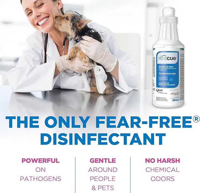 REScue One-Step Ready-to-Use Disinfectant Cleaner & Deodorizer ?€? For Veterinary Use, Animal Shelters, Pet Foster Homes, Kennels, Litter Box ?€? 32 Ounce RTU (Spray Nozzle NOT Included)