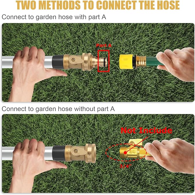 Gutter Cleaning Tools from The Ground, Rain Gutter Cleaners Tool with Hose Copper Attachment