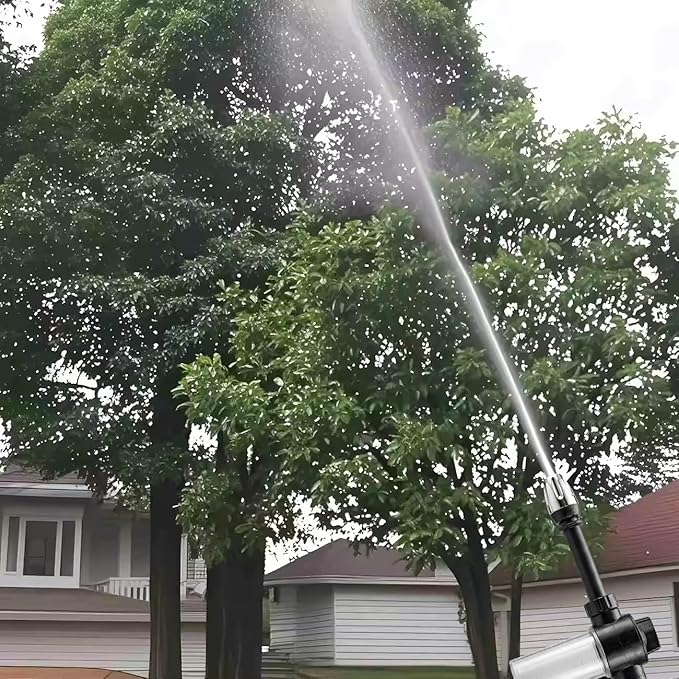 High Pressure Garden Hose Nozzle Sprayer with Plastic Soap Foam Dispenser Bottle, Heavy Duty Car Wash Foam Gun, Adjustable Nozzle for Gardening, Solar Panel Cleaning, Pet Showering