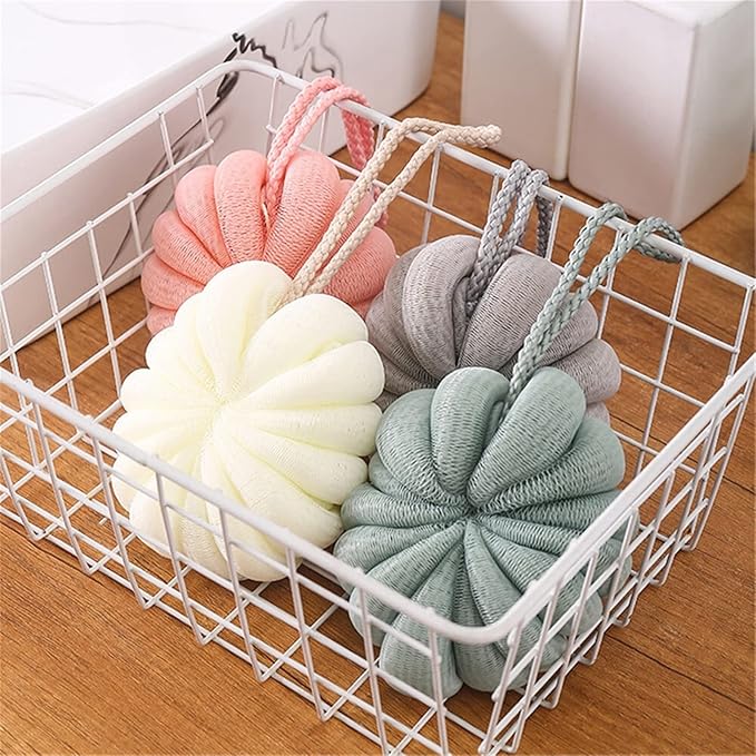 Dry Brushing Bath Bubble Ball Exfoliating Scrubber Soft Shower Mesh Foaming Sponge Body Skin Cleaner Cleaning Tools Bathroom Accessories(Green)