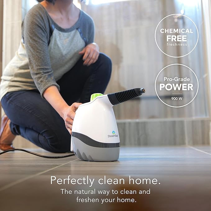 Steamfast SF-210 Handheld Steam Cleaner, 6 Accessories Included, 12-Foot Power Cord, Chemical-Free Steam, Heats Up in 3 Minutes, 6-Ounce Water Tank, Powerful Steam Removes Dirt, Grime, Grease and More