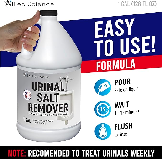 Urinal Salt Remover - Uric Acid Salts Scale Remover Unclogs Urinals and Removes Uric Acid Odors - 4 Gallons