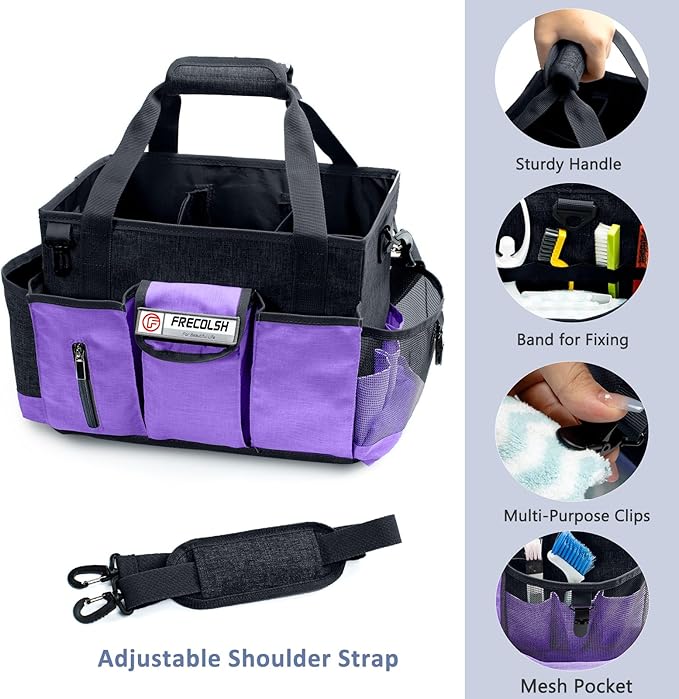 Cleaning Caddy for Cleaning Suppliers Organizer with Pockets for House Cleaning Essentials, Cleaning Organizer, Wearable Cleaing Bag Tote, Storage Caddy for Housekeeping