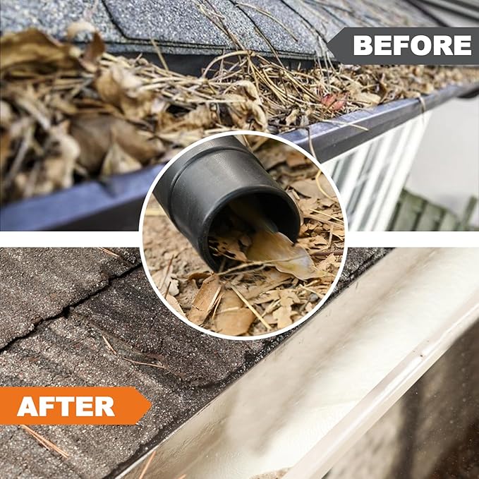 Sealegend Gutter Cleaning Tools for 2-1/2 in. Wet/Dry Vacuum Cleaner, Shop Vac Hose Attachments for Cleaning or Blowing Debris from Gutters Up to 4.8FT, 2-1/2 in. Shop Vac Accessories