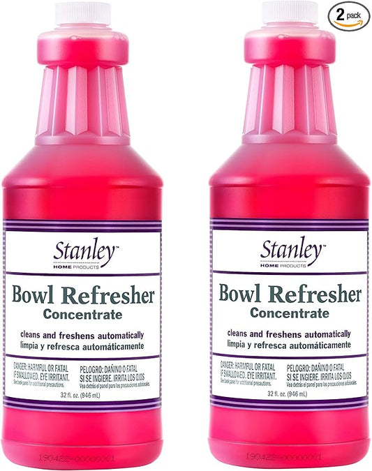 Stanley Toilet Bowl Cleaner & Deodorizer Concentrate 32 oz – Wild Rose Scent – Septic‑Safe Bowl Refresher – Cleans Stains & Residue with Each Flush (Pack of 2)