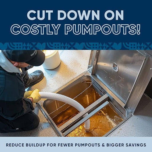 Eco Strong Commercial Grease Trap Treatment | Interceptor Grease Cleaner | Drop In Microbial Block Continually Digests Fats & Eliminate Odors (5 lbs)