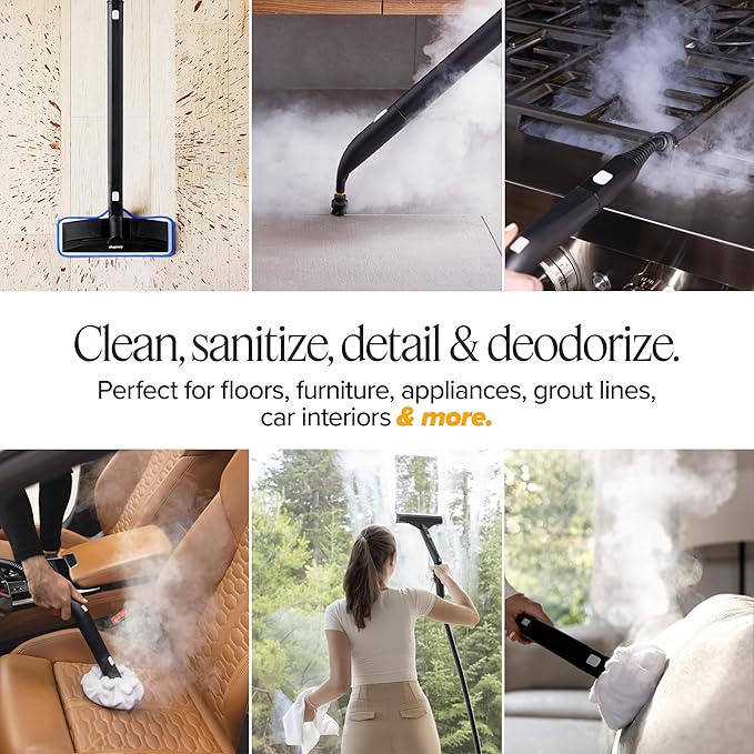 Dupray Neat Plus Steam Cleaner and Awesome Bag, 18 Accessories, Fast Heat-Up, Chemical-Free Cleaning, Multipurpose Steamer *Kills 99.9% of Bacteria & Viruses