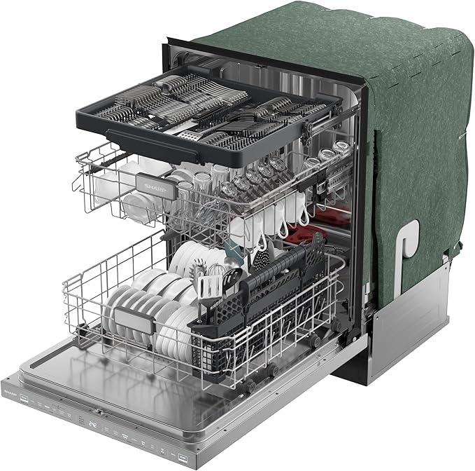 Sharp SDW6888JS 42 dBA Stainless Fully Integrated Built-in Smart Dishwasher