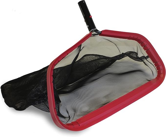 SKIMLITE MANUFACTURING SP400 Leaf Skimmer Net for Cleaning Pools 19" Heavy Duty Fine Mesh Rake Cleaner Tool Reinforced Frame & Metal Handle Debris Removal for Inground Hot Tub Spa, Fits All Pool Poles