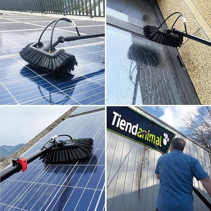 9M Telescopic Window Cleaning Pole Hose Fed Water fed Extendable Solar Panel Conservatory Brush Kit Roof Cleaning Tools