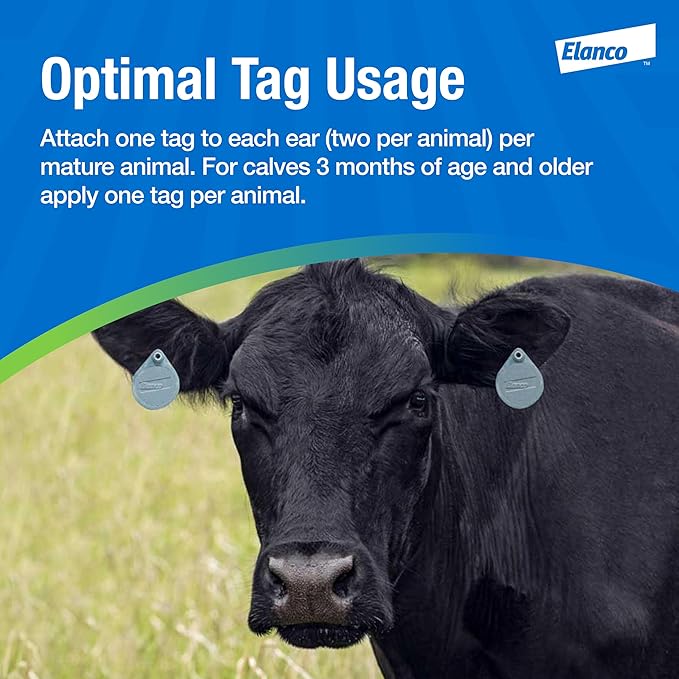 Elanco CyLence Ultra Insecticide Cattle Ear Tags | Fly & Tick Pest Control Ear Tags | 20 Cattle Ear Tags