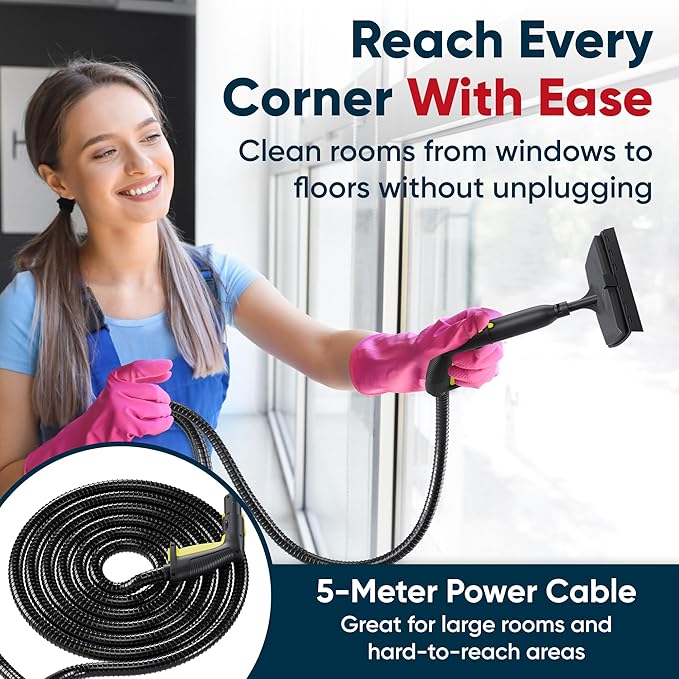 Heavy-Duty Steam Cleaner for Home & Car – High-Pressure Chemical-Free Deep Cleaning System, Portable Handheld Steamer with 27-Piece Kit for Tile, Grout, Floors, Ovens & Upholstery