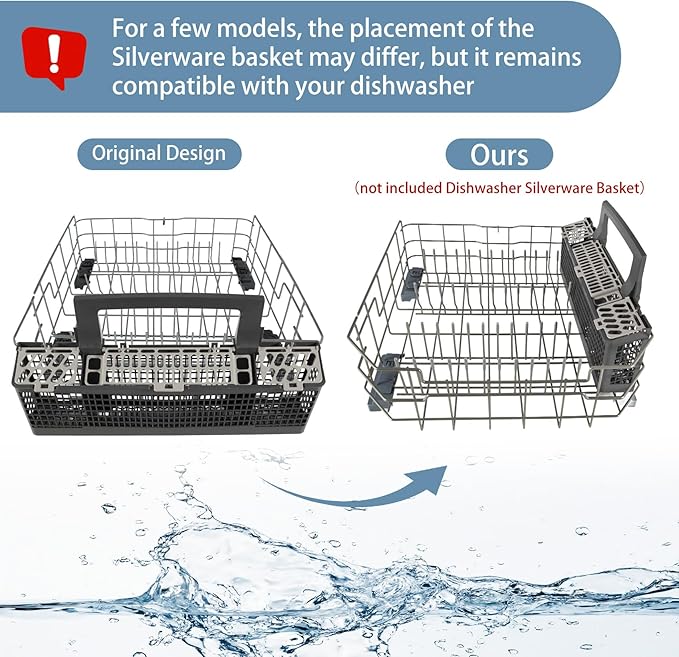 WD28X26099 WD28X34744 Dishwasher Lower Rack Compatible with GE Dishwashers - Replaces WD28X24396,WD28X22659,WD28X28918. Fits Models GDF510PSR3SS, GDF510PSM0SS, GDF510PSMOSS, GDF535PSR0SS, GDF510PSR6SS