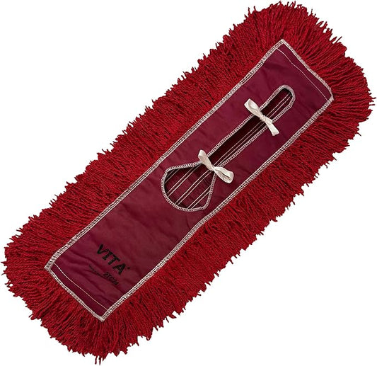Ultimate Dust Mop Kit: Industrial-Grade Performance, Heavy-Duty Frame, Telescopic Handle - Red 24 Inch
