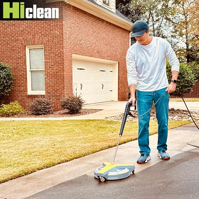15" Gas Pressure Washer Surface Cleaner with Wheels 3400 PSI Max, Surface Cleaner for Power Washer Attachment for Concrete, Patio, Sidewalk, and Driveways