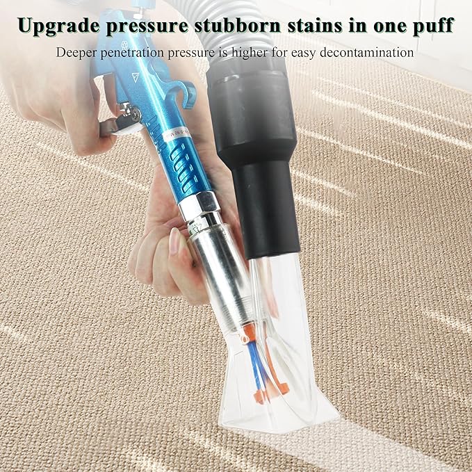 2IN1 Car Interior Detailing Air Blow Gun & vacunm Gun with Adjustable Air Flow Nozzle,Cleaning Gun Quickly Blasts Dirt and Dust from Surface Works with Air Compressor(Upgrade Rotate Tube) Blue
