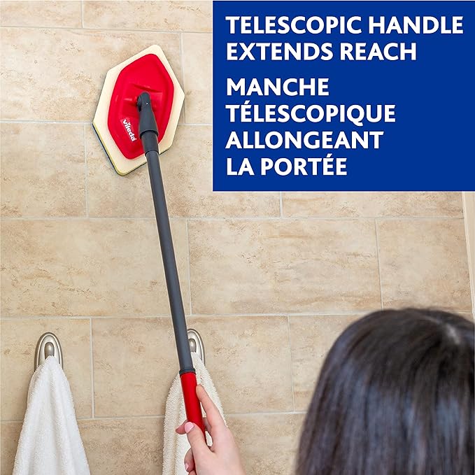 Vileda Bath Magic Bathroom and Tub Mop | Multisurface Cleaning Mop | Safe to Use on Tile, Glass, Ceramic, Bathtub, Shower Surfaces