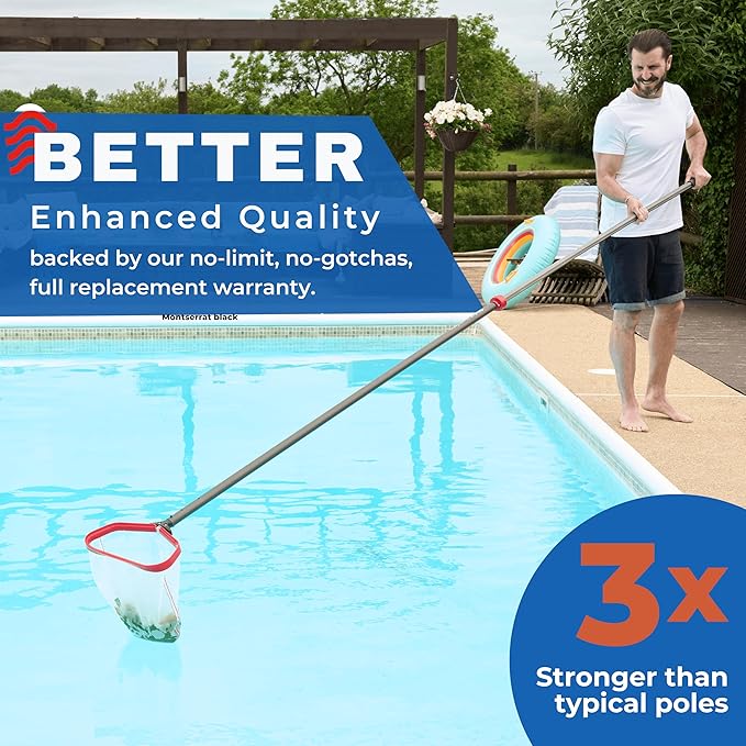 ProTuff 16ft Heavy Duty Telescopic Pool Pole – Unconditional Lifetime Replacement - Instant & Reliable Extension - Universal Fit for Nets, Skimmers, Brushes & Vacuums - Anti-Slip, Comfort Grip