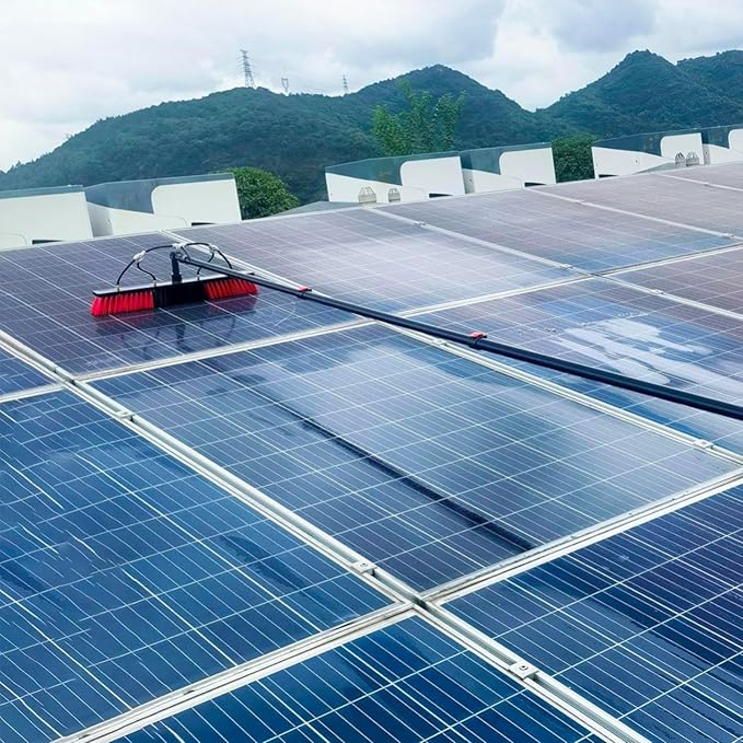 Window Cleaning Telescopic Pole,Water Fed Extendable Brush Suitable for Cleaner Conservatory Roof Photovoltaic Panel Cleaning Extendable Solar Panel Roof Cleaning Tools 7.2M