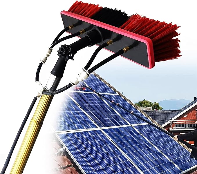 3~12m Rod/30cm Brush, Telescopic Window Cleaner, Window Cleaning Pole, Water Fed Telescopic Brush, Window Cleaner Kit, Extendable Solar Panel Washing Equipment Cleaning Conse