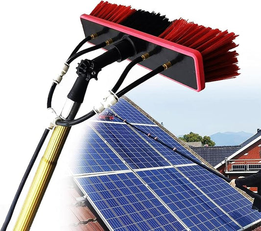 8m Window Cleaning Telescopic Pole, Water Fed Extendable Brush, Suitable for Cleaner Conservatory Roof Photovoltaic Panel Cleaning Extendable Solar Panel Roof Cleaning Tools