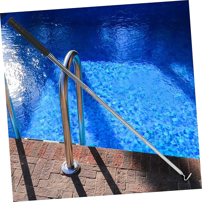 ibasenice Pool Skimmer Pole Handle Replacement Pool Cleaning Tool Accessory Fish Extender Basket Hook Cover for Comfortable to Hold