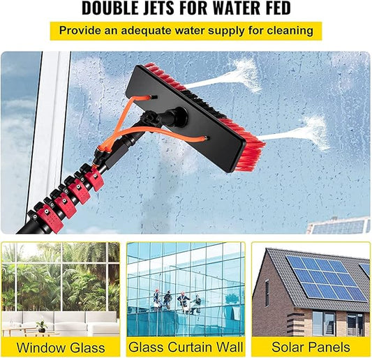Window Cleaning Kit Window Cleaning Pole Water Fed Telescopic Brush 3.6M-11M Photovoltaic Panel Cleaning Tool 35Cm Brush Head for cleaning photovoltaic and solar panels