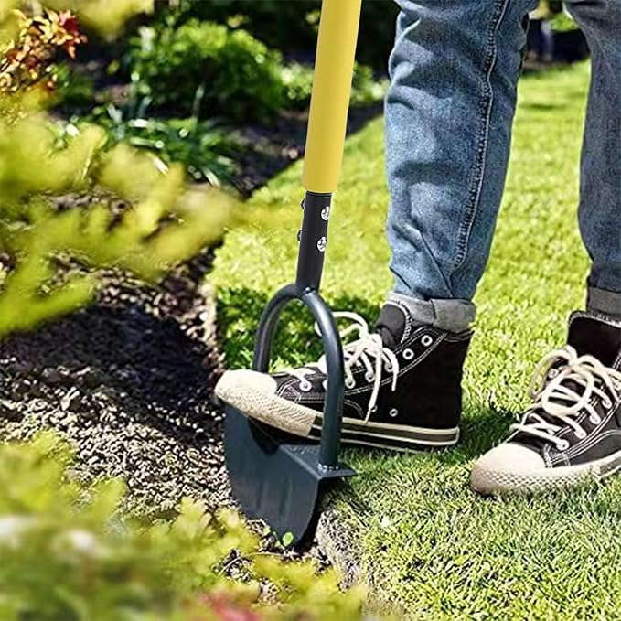 FTVOGUE Stainless Steel Lawn Edger T Handle with Comfortable Grip, Sturdy and Easy Handling, Versatile and Practical for Cleaning Sidewalks, Driveways, Gardens, Flower Beds