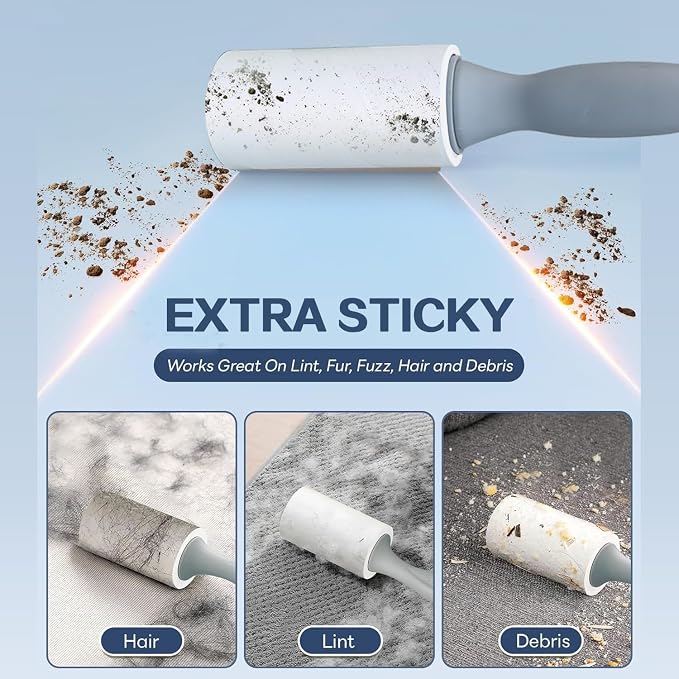 Pet Hair Lint Rollers, 3 Pack, 90 Sheets Each?€? Reusable Sticky Roller for Pet Hair, Cat & Dog Hair Remover, Lint Remover, Pet Hair Remover for Furniture, Clothing & Cars - Image 4