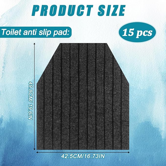 15 Pack Striped Urinal Mats, Non-Slip Bathroom Odor Urinal Floor Pads for Men's Restrooms, Water-Absorbent Pee Pad Splash Guard, Perfect for Bar and Restaurant Toilets, 16.73" x 19.6"