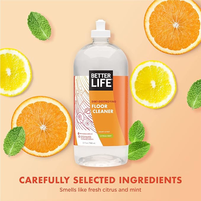 Better Life Floor Cleaner 32 Oz 2 Pack + All Purpose Cleaner Unscented 32 Oz Pack of 2 + Tub & Tile Cleaner 32 Oz 2 Pack