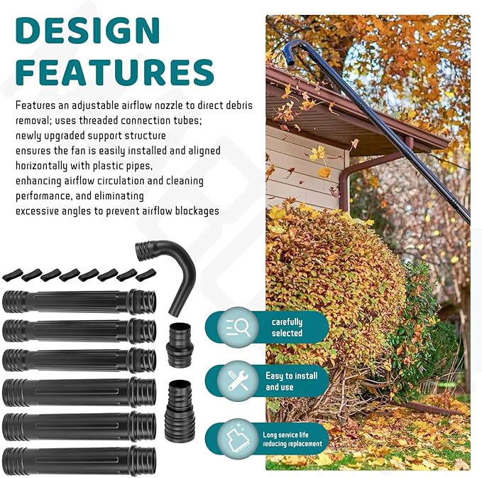 Gutter Cleaning Attachment Kit- Replace AGC1000, Compatible with EGO LB5300, LB5750, LB5800, LB6150, LB6500, LB6700, and LB7650 Leaf Blowers