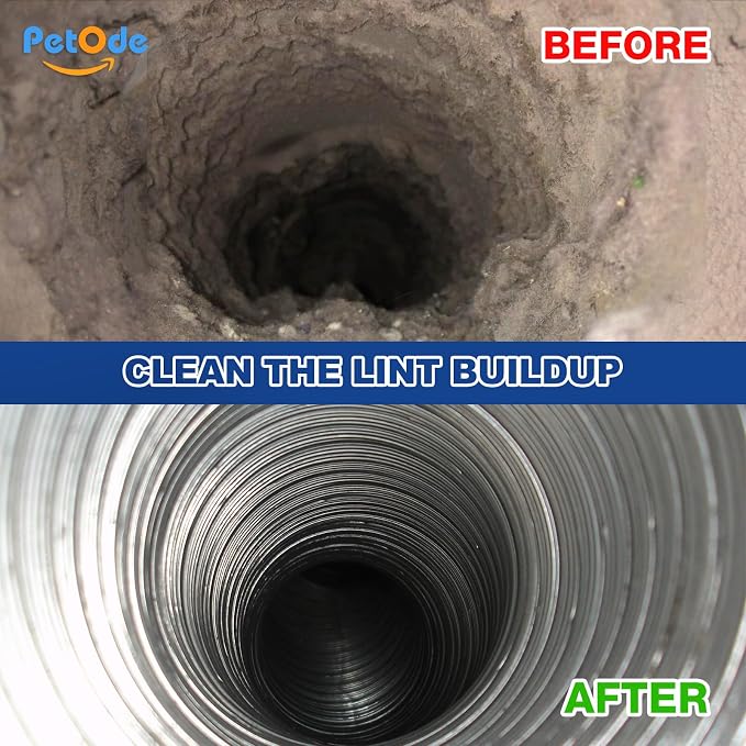 PetOde 42Ft Dryer Vent Cleaner Kit, Flexible Lint Remover | Upgraded Quick-Snap Brush with Drill Attachment for Easy to Use, Deep Clean, Lint Removal, Easy DIY Assembly, Home Essential - Image 8
