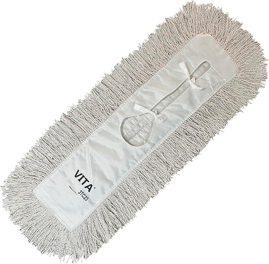 Ultimate Dust Mop Kit: Industrial-Grade Performance, Heavy-Duty Frame, Telescopic Handle - White 24 Inch