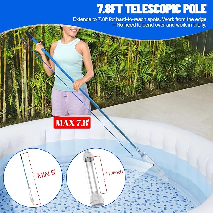 6250 Paradise Power Spa Vacuum for Hot Tub,No Pumping,Batteries,Portable Hot Tub Vacuum Spa Vac Cordless,Handheld Pool Vacuums Sucks Up Rocks, Leaves,Coins, Sand,Debris and Other Small Objects