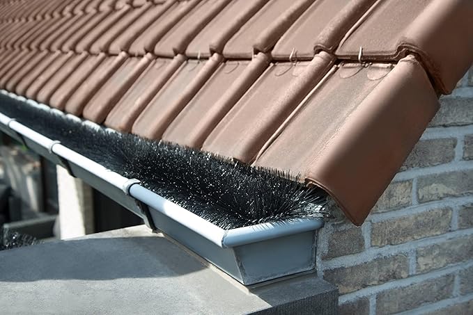 Gutter Brush Guard, Prevents Clogs, Filters Leaves, for 5 Inch Gutters (4.25 Inch - 40 Ft.)