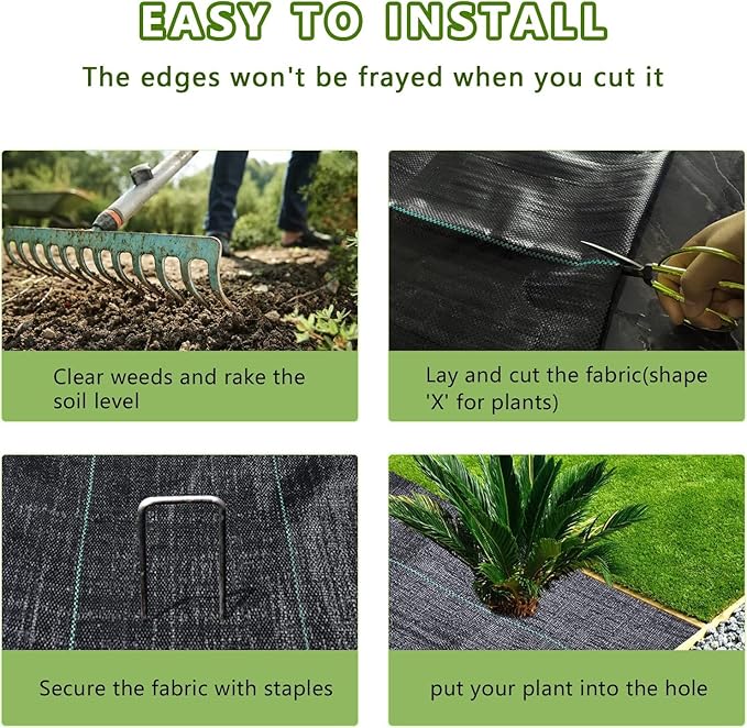 1.4ftx200ft Weed Barrier Landscape Fabric Heavy Duty，Weed Block Gardening Ground Cover Mat, Weed Control Garden Cloth ，Woven Geotextile Fabric for Underlayment，Commercial Driveway Fabric