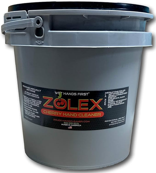 Zolex Water-Activated - Cherry Hand Cleaner for Working Hands| Stain Remover for Heavy Duty Workers | Grease Remover for Auto Mechanics - Non-Toxic Petroleum Free | Commercial-Sized Pail (12 lb)