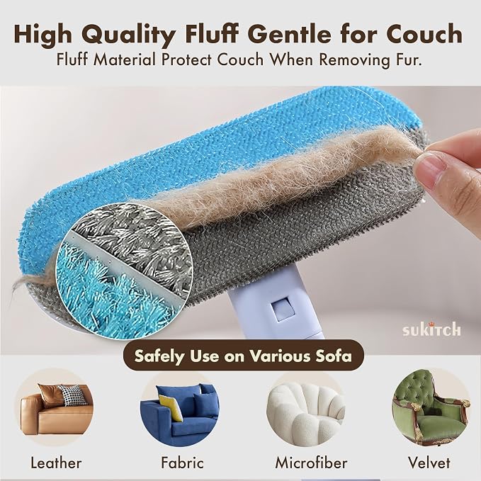 Dog & Cat Hair Remover for Couch, Reusable Lint Brush for Furniture | Multifunctional Fur Removal Tool, Reusable Design with No Refills Needed for Couch, Sofa, Bedding & Car Seats - Image 4