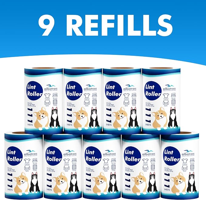 Albatross Health New England 999 Sheets Lint Rollers Refills, 9 Rollers | Easy to Peel, Home Cleaning, Lint Remover for Clothes, Furniture, Couch, Car Seats, Designed for Pet Owners - Image 5