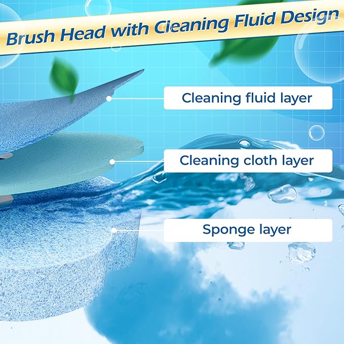 Disposable Toilet Cleaning Brush - Toilet Bowl Cleaner Wand and Holder Set with 2 Holders and 60 Refills, Wall Mounted Clean Stick Brush Heads Kit for Bathroom Bathtub Cleaning System