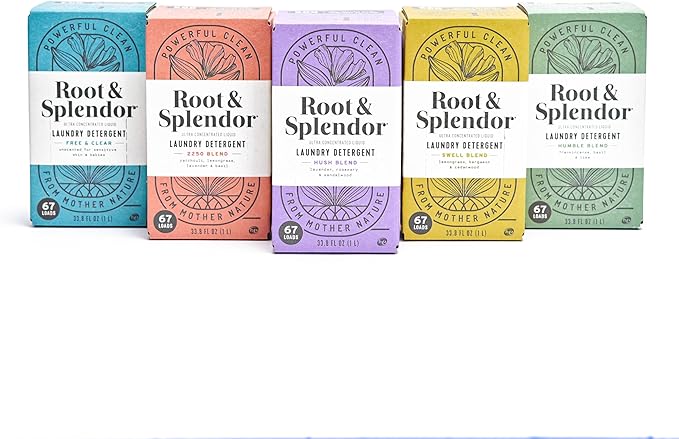 Root & Splendor Ultra Concentrated All Natural Laundry Detergent Liquid - Plant Based, Enzymatic Laundry Soap, Humble Scent, 1.5 Liter, 100 Loads