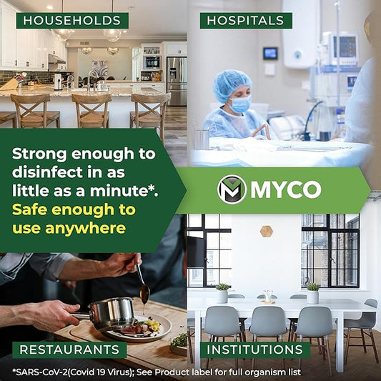 Myco Mold Control Concentrate – EPA-Registered Hospital Grade Disinfectant & Cleaner, Quat Formula for Mold Remediation & Bacteria Control, Commercial & Residential Use, 1 Gallon