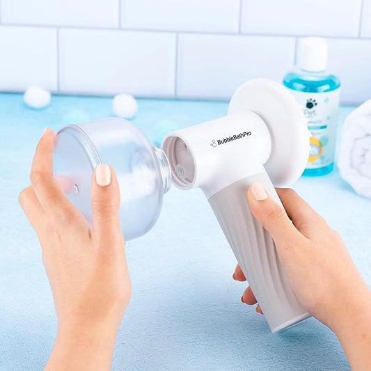 TechCare Massager Dog Brush with Auto Foam Shampoo Dispenser – Pet Bath & Massage Brush for Dogs and Cats – Soft Silicone Grooming Tool for Easy Cleaning and Relaxing Massage